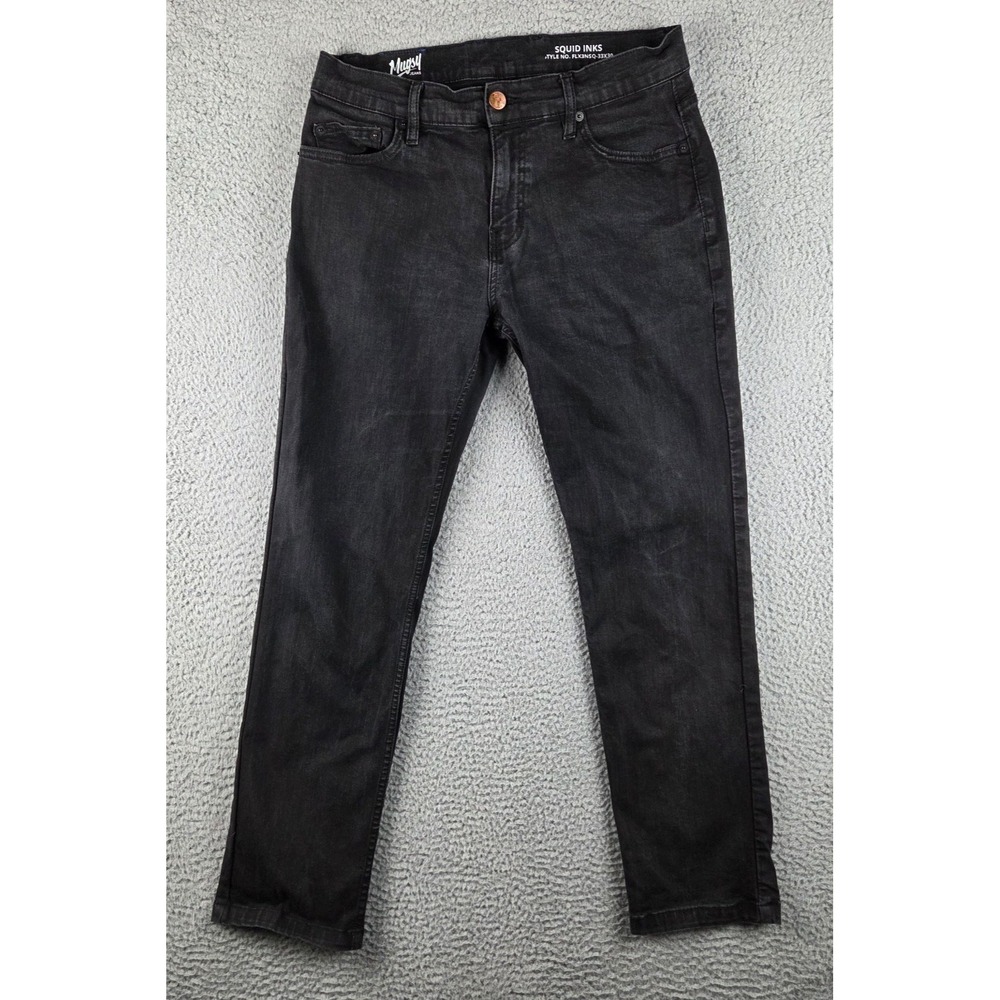 Mugsy Jeans Mens 33x30 Black Squid Inks Stretch Denim Pants Comfort Casual